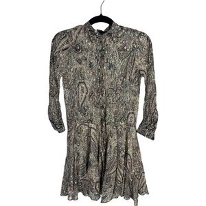Zadig & Voltaire Ranil Peacock silk dress, Illuminated with metallic threads XS